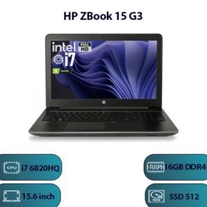 لپ‌تاپ HP ZBook 15 G3 با پردازنده Intel Core i7-6820HQ، کارت گرافیک NVIDIA Quadro M1000M، صفحه‌نمایش 15.6 اینچی Full HD و حافظه 512 گیگابایت SSD - مناسب برای کارهای گرافیکی و مهندسی