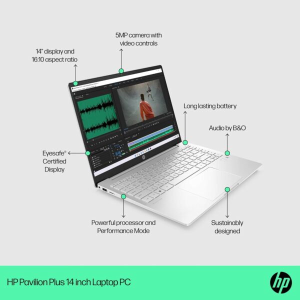 کیبورد و تاچ‌پد حرفه‌ای لپ‌تاپ HP Pavilion Plus 14