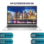 لپ‌تاپ HP EliteBook 850 G8 از زاویه کنار با طراحی شیک و بدنه فلزی