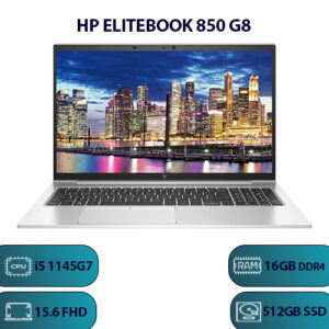 لپ‌تاپ HP EliteBook 850 G8 از زاویه کنار با طراحی شیک و بدنه فلزی